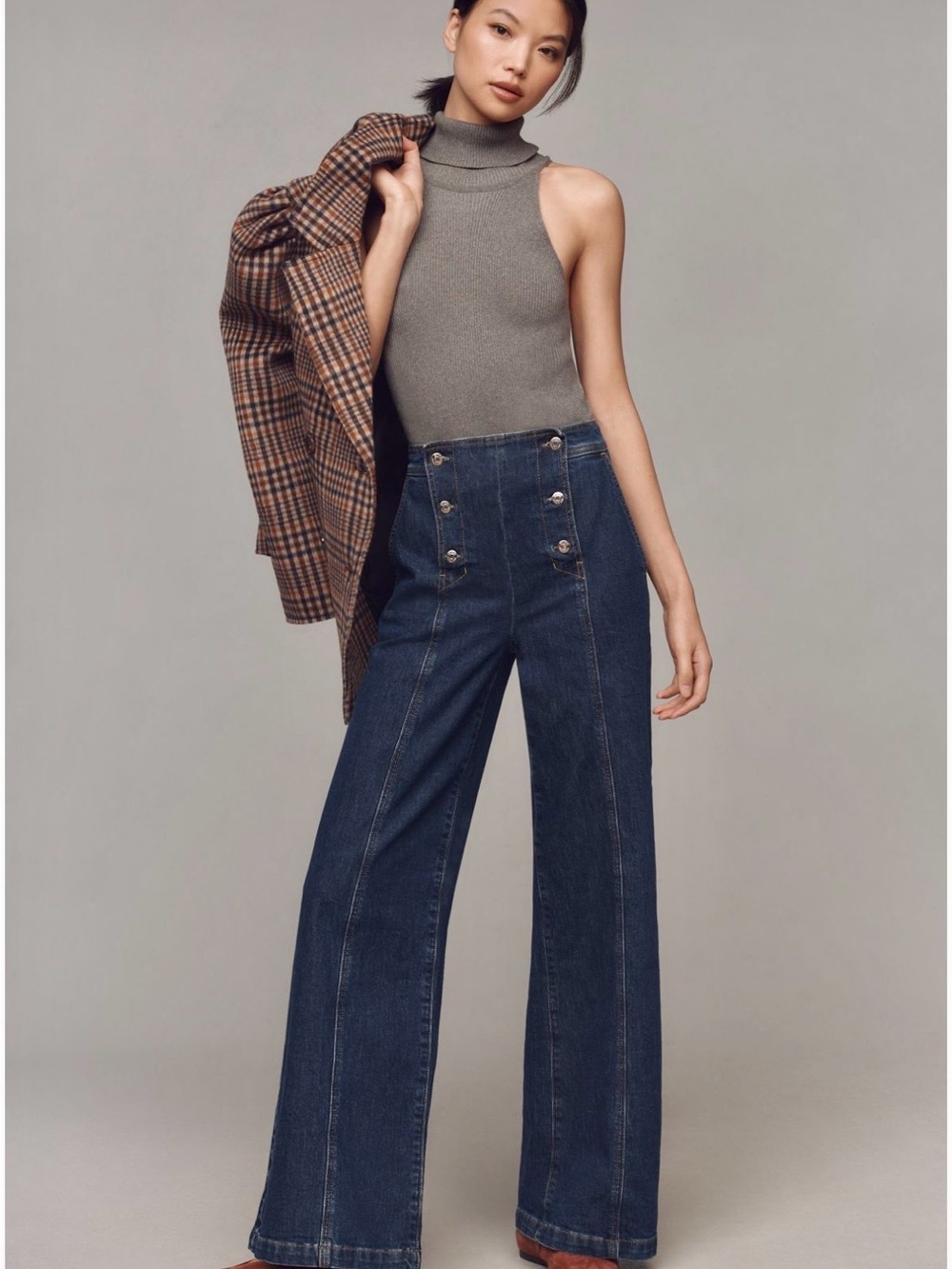 Etica Violette Sailor High-Rise Wide Leg Jeans